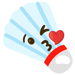 face blowing a kiss and badminton