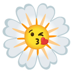 face blowing a kiss and blossom