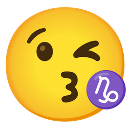 face blowing a kiss and Capricorn