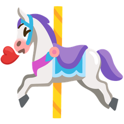 face blowing a kiss and carousel horse