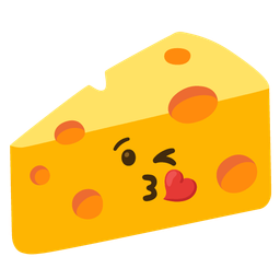 face blowing a kiss and cheese wedge