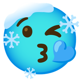 face blowing a kiss and cold face