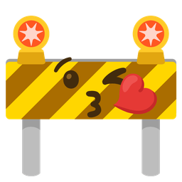 face blowing a kiss and construction