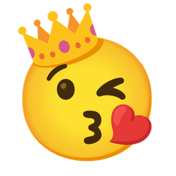 face blowing a kiss and crown