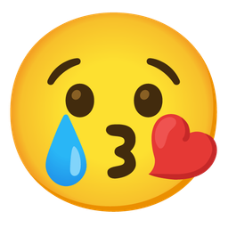 face blowing a kiss and crying face