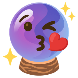 face blowing a kiss and crystal ball