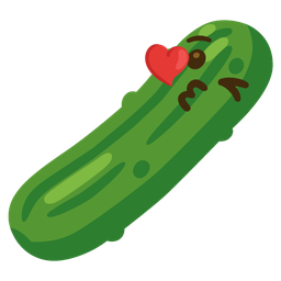 face blowing a kiss and cucumber