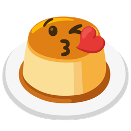 face blowing a kiss and custard