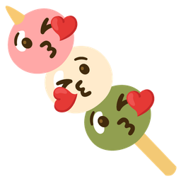 face blowing a kiss and dango