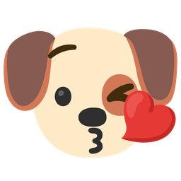 face blowing a kiss and dog face