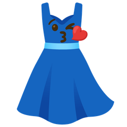 face blowing a kiss and dress