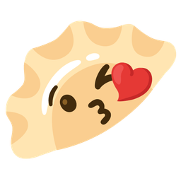 face blowing a kiss and dumpling