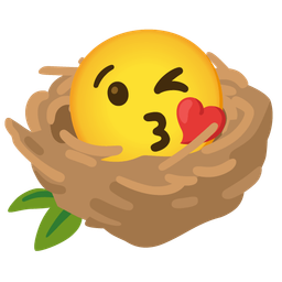 face blowing a kiss and empty nest