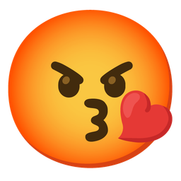 face blowing a kiss and enraged face