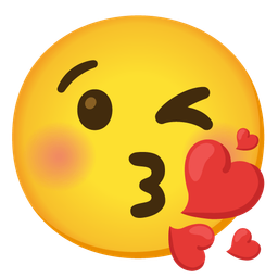 face blowing a kiss and face blowing a kiss