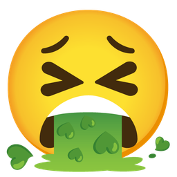 face blowing a kiss and face vomiting