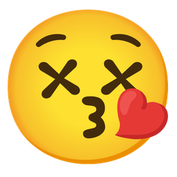 face blowing a kiss and face with crossed-out eyes