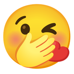 Face blowing a kiss and Face with hand over mouth