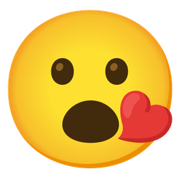 face blowing a kiss and face with open mouth