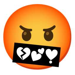 face blowing a kiss and face with symbols on mouth