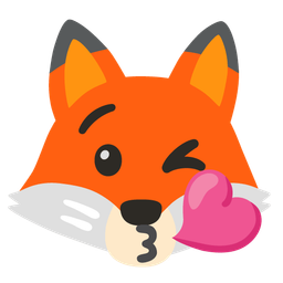 face blowing a kiss and fox