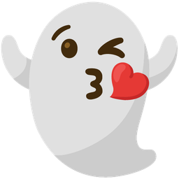face blowing a kiss and ghost