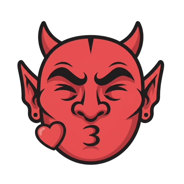 Face blowing a kiss and Goblin