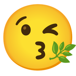 face blowing a kiss and herb