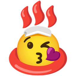 face blowing a kiss and hot springs