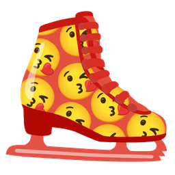 face blowing a kiss and ice skate