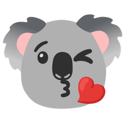 face blowing a kiss and koala