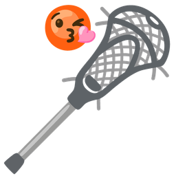 face blowing a kiss and lacrosse