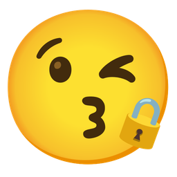 face blowing a kiss and locked