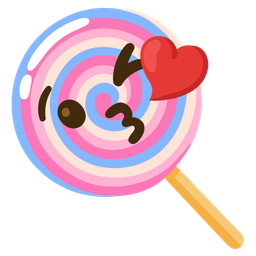 face blowing a kiss and lollipop