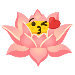 face blowing a kiss and lotus