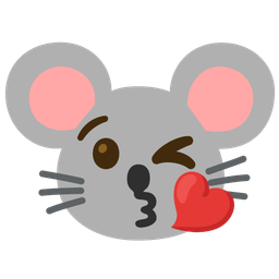 face blowing a kiss and mouse face