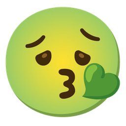 face blowing a kiss and nauseated face