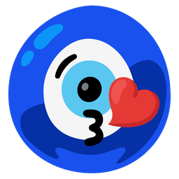 face blowing a kiss and nazar amulet