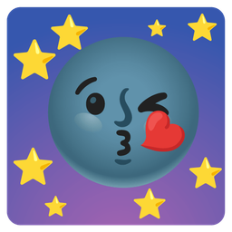 face blowing a kiss and new moon face