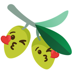 face blowing a kiss and olive