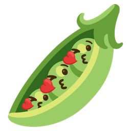 face blowing a kiss and pea pod