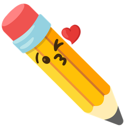 face blowing a kiss and pencil