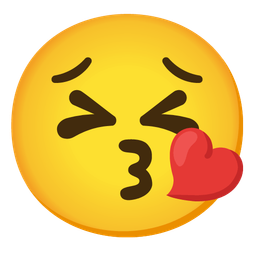 face blowing a kiss and persevering face