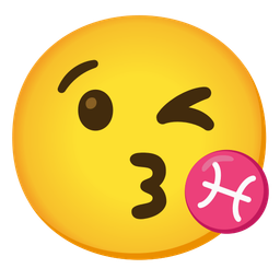 face blowing a kiss and Pisces