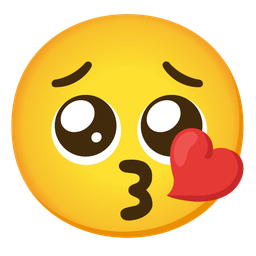 face blowing a kiss and pleading face