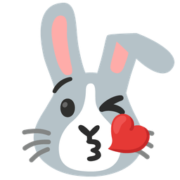 face blowing a kiss and rabbit face