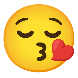 face blowing a kiss and relieved face