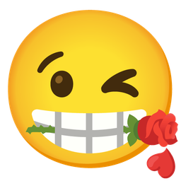 face blowing a kiss and rose