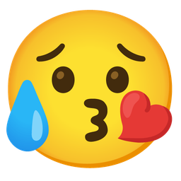 face blowing a kiss and sad but relieved face