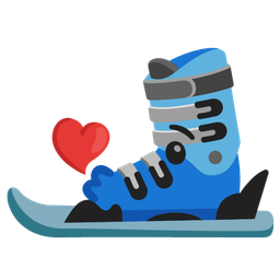 face blowing a kiss and skis